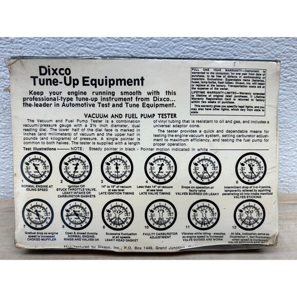 Vtg DIXCO Model 303 Vacuum & Fuel Pump Tester Guage New Sealed NOS - Picture 3 of 7